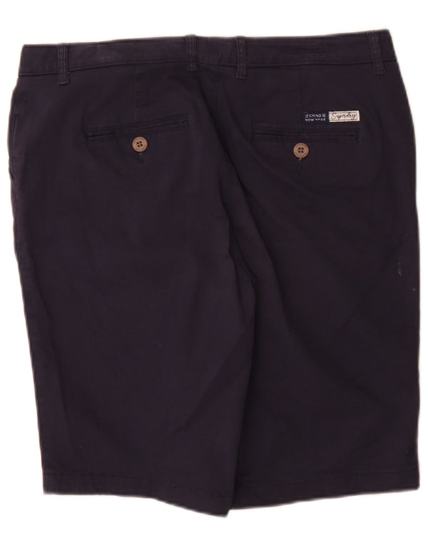 Pantaloncini chino regolari da donna Superdry UK 12 medi W32 cotone blu navy