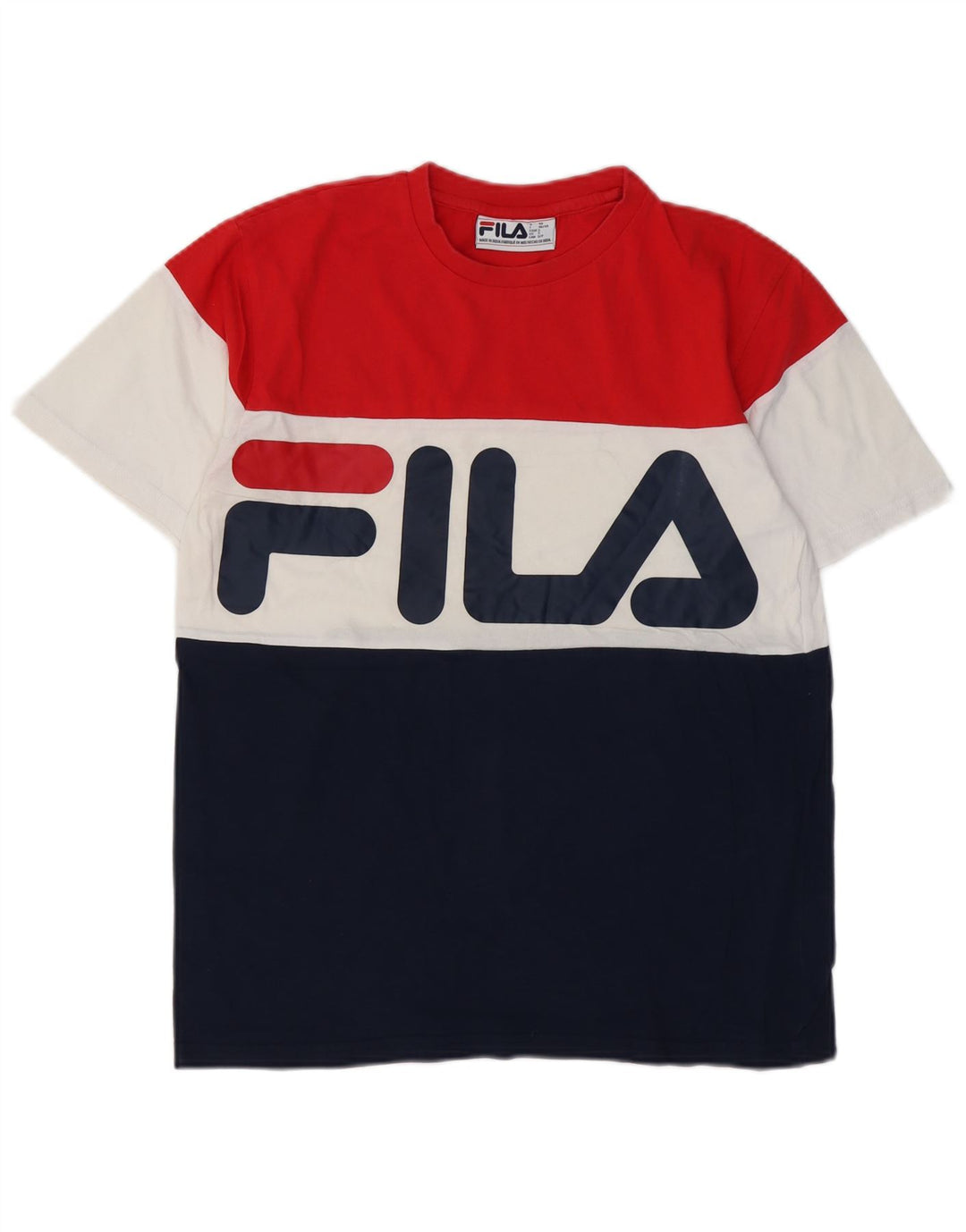 T-shirt grafica da uomo FILA Top piccola in cotone color block multicolore