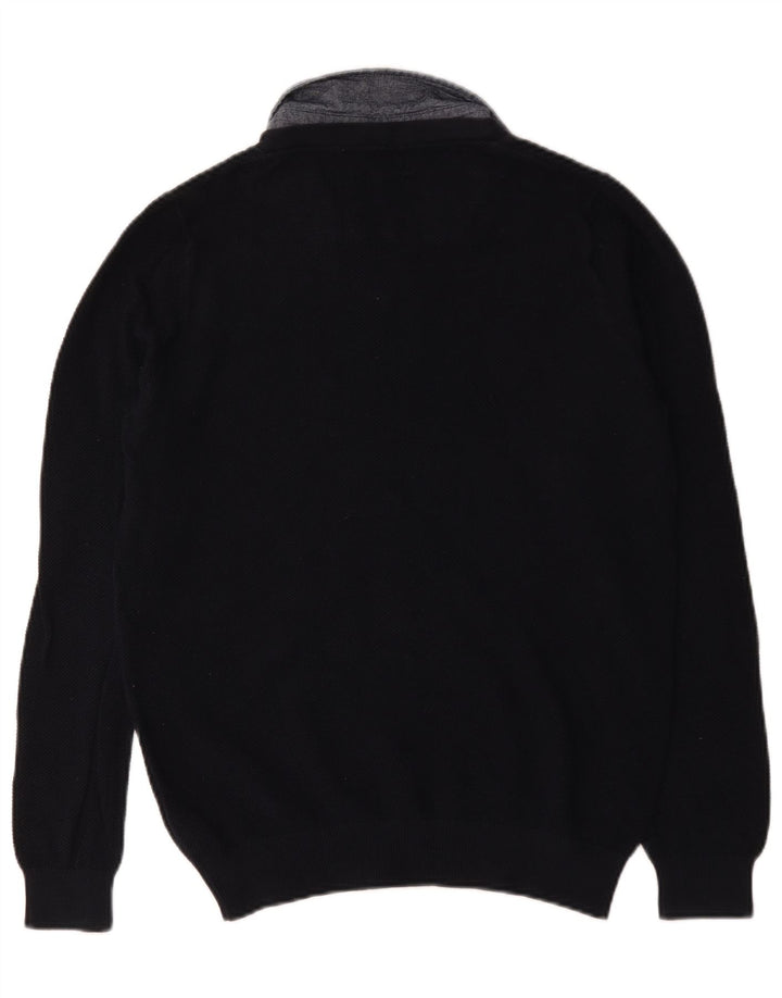 Maglione da uomo Marks & Spencer vestibilità regolare con collo alto piccolo blu navy