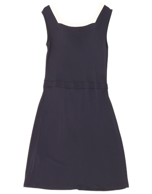 Max & Co. Abito da donna senza maniche a trapezio UK 8 piccolo in viscosa blu navy