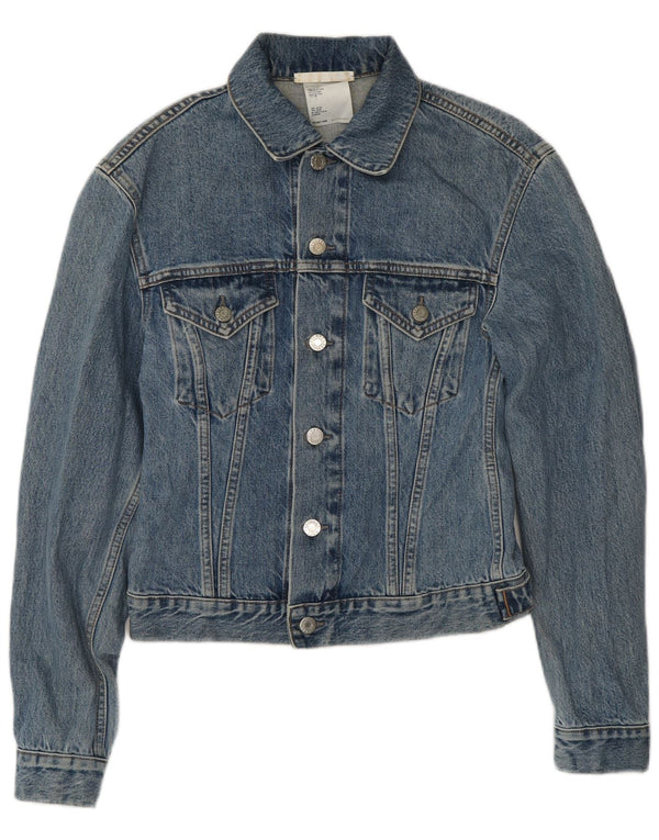 Giacca di jeans da donna Helmut Lang UK 8 piccola in cotone blu
