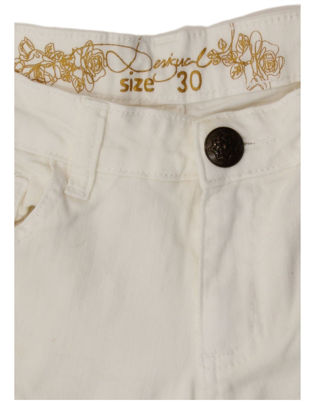 Jeans affusolati da donna Desigual W30 L27 cotone bianco