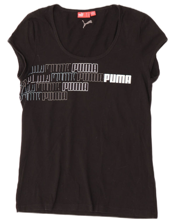 T-shirt grafica da donna Puma UK 14 grande nera