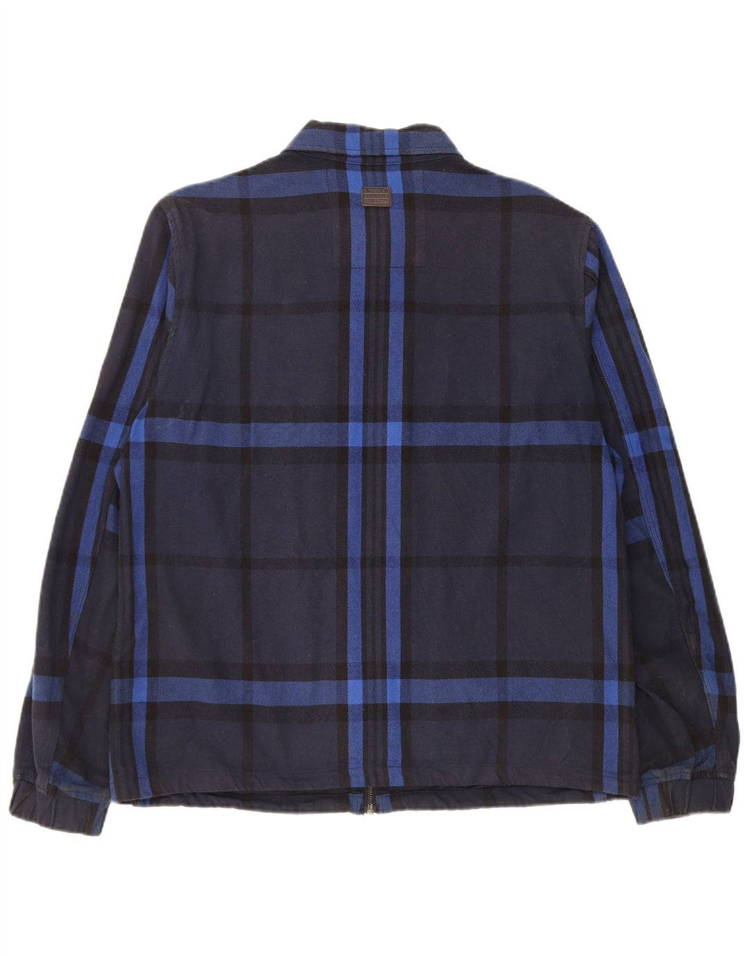 Giacca utility da uomo G-Star UK 40 grande cotone a quadri blu navy