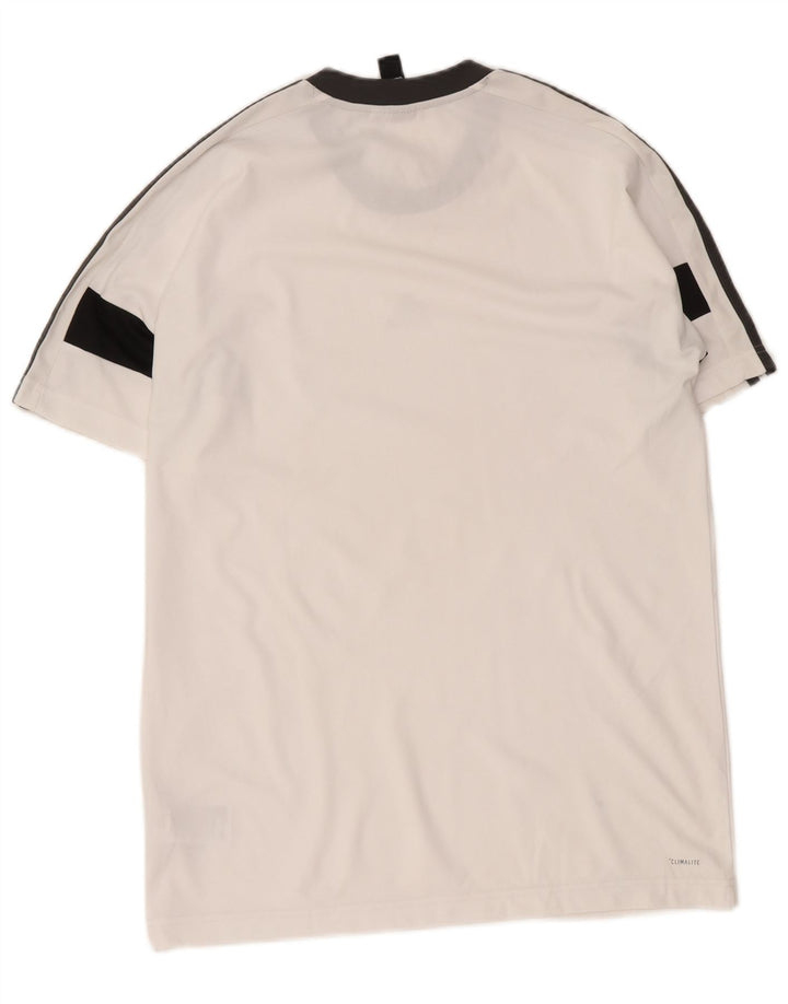 T-shirt Adidas Climalite da uomo Top in poliestere color block bianco medio