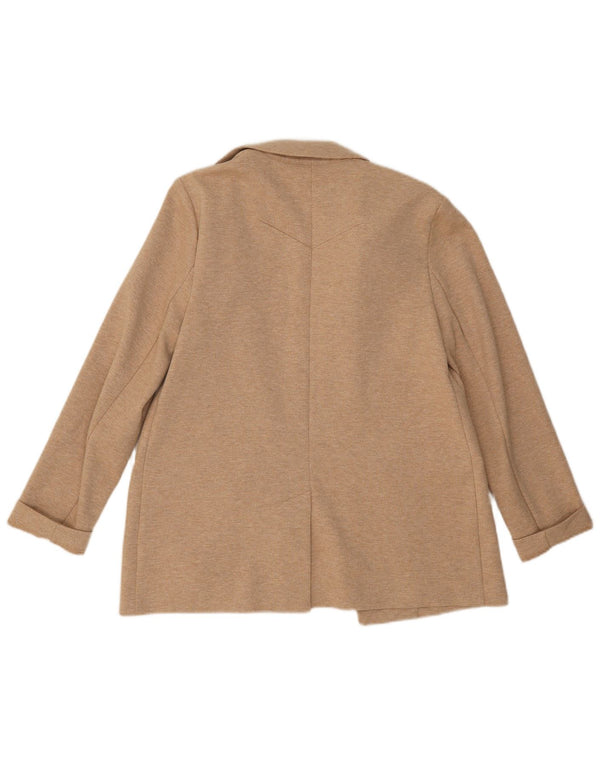 Giacca blazer aperta da donna Topshop UK 10 piccola poliestere beige
