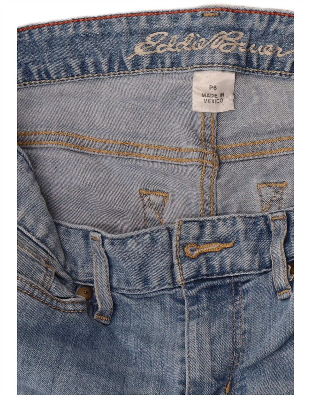 Jeans dritti curvy da donna Eddie Bauer US 6 medio W28 L29 cotone blu