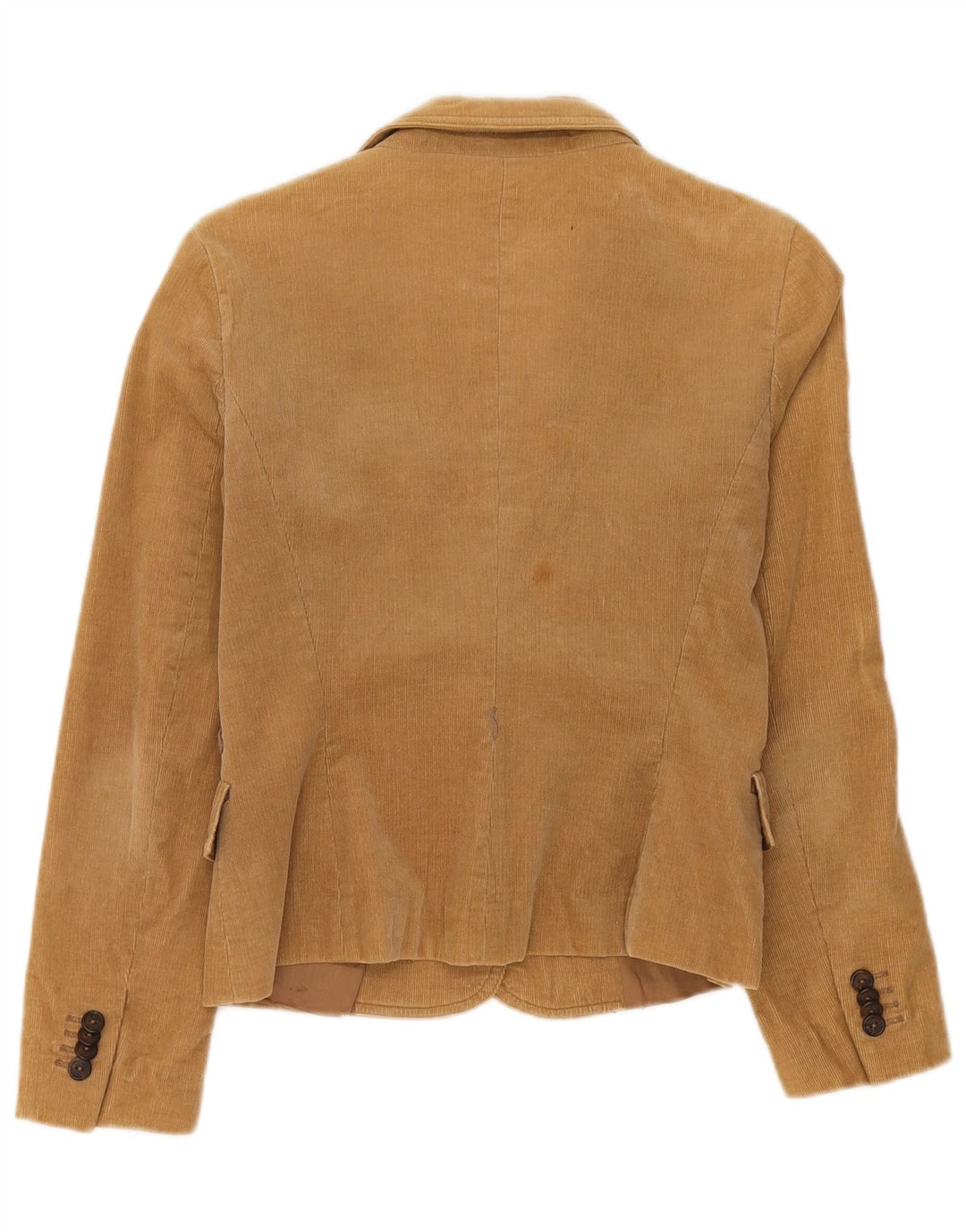 Giacca blazer in velluto a coste a 2 bottoni da donna Zara UK 10 piccola in cotone beige