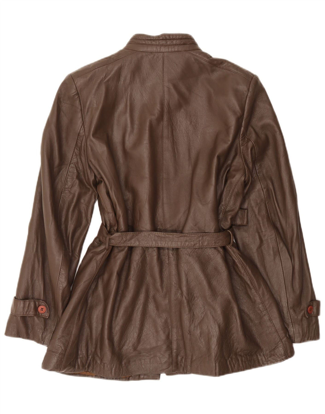 Giacca in pelle da donna vintage IT 46 grande in pelle marrone