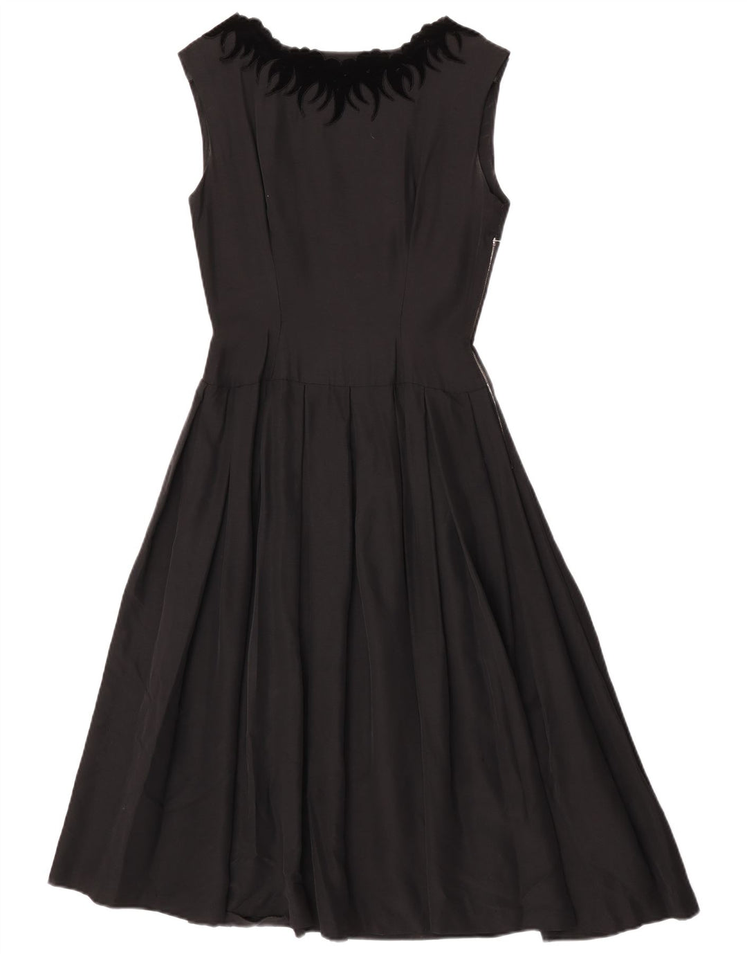 Abito vintage da donna senza maniche a trapezio EU 36 piccolo nero