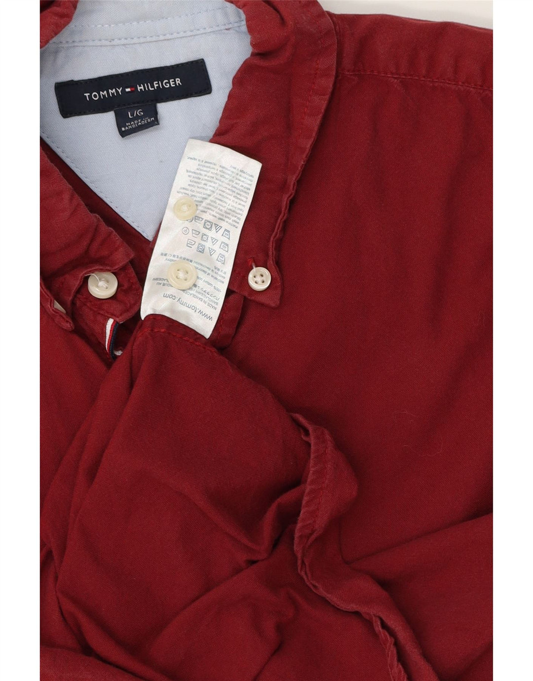 TOMMY HILFIGER Camicia da uomo grande in cotone bordeaux