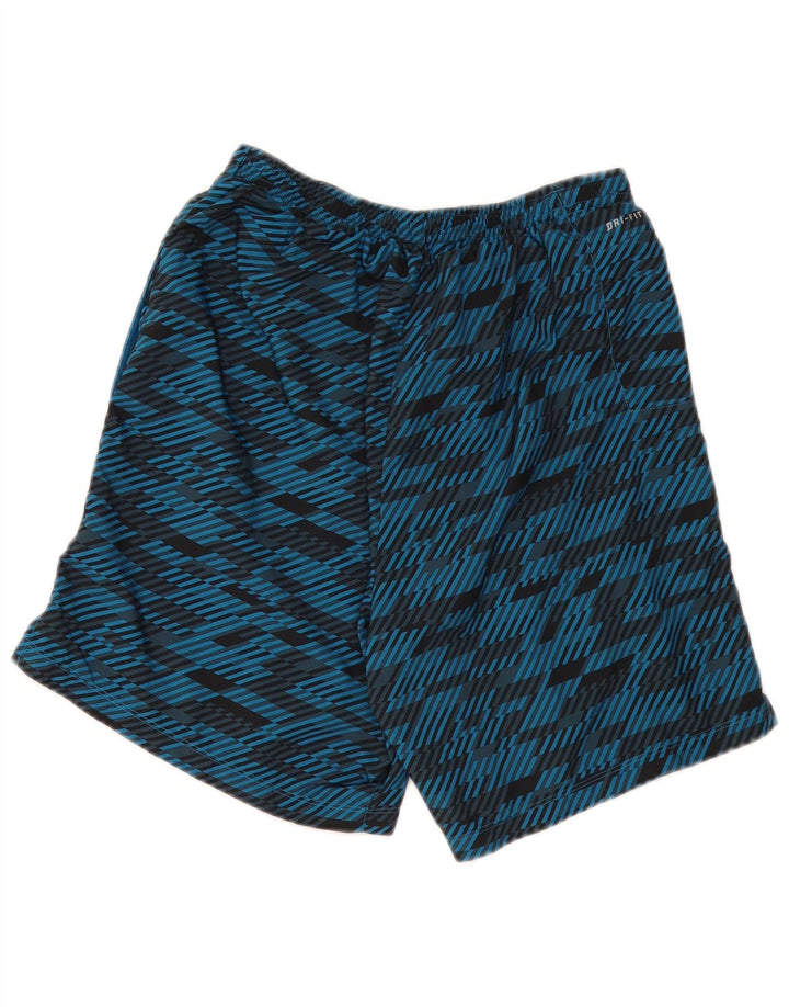 Pantaloncini sportivi Nike Dri Fit da uomo in poliestere geometrico blu medio
