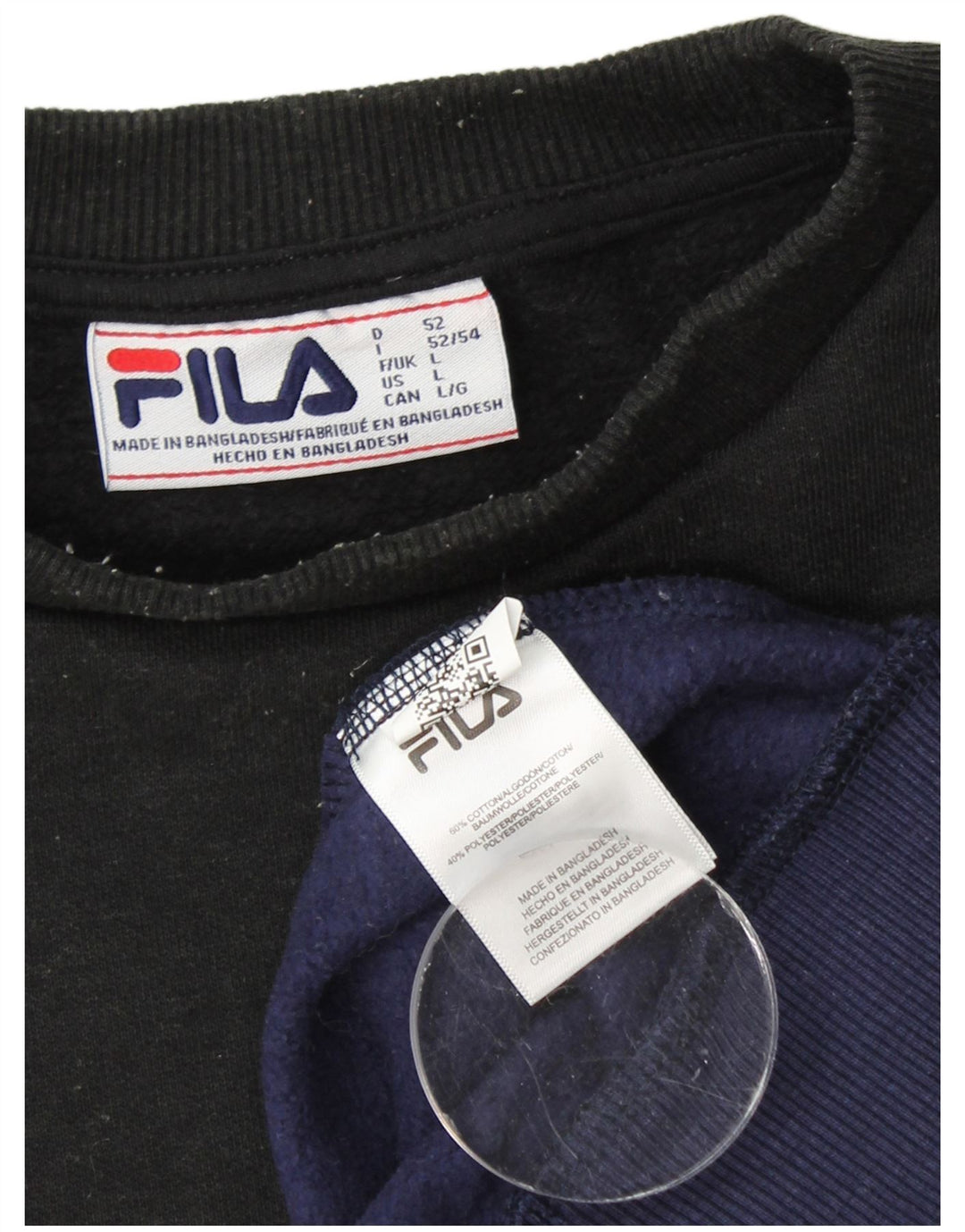 FILA Felpa grafica da uomo Maglione grande in cotone color block blu navy