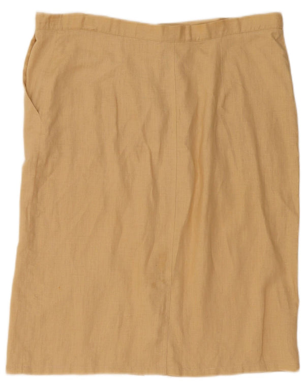 Gonna dritta da donna ELENA MIRO UK 14 Large W38 Lino beige