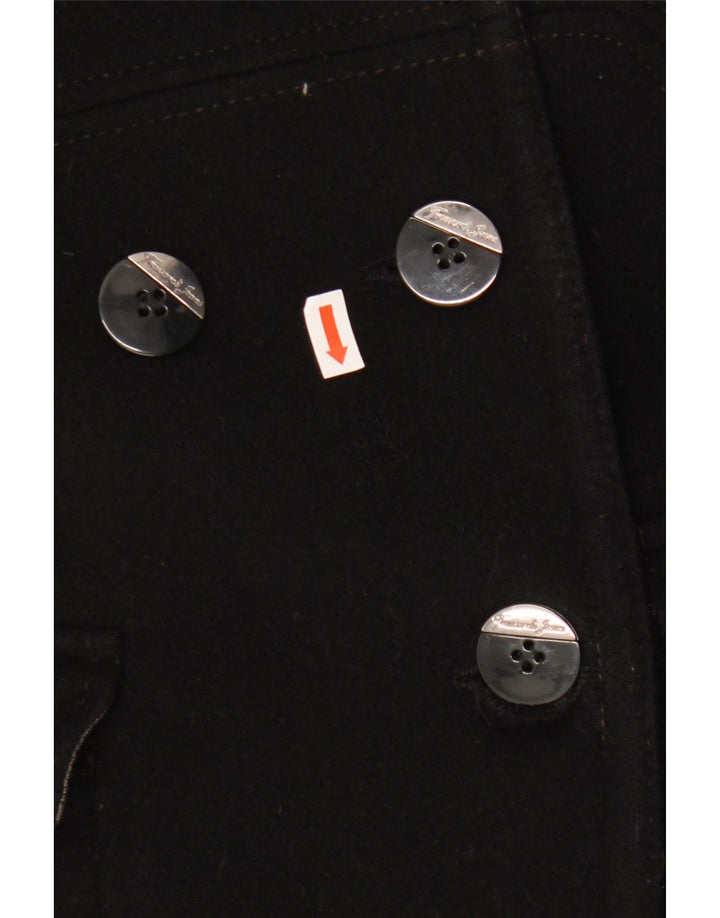 Cappotto Doppiopetto Donna Trussardi Jeans IT 44 Medio Lana Nero