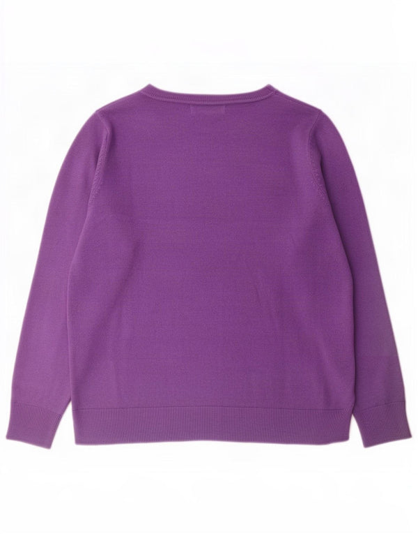 Maglione maglione con scollo a barca da donna Marks & Spencer UK 12 Acrilico viola medio