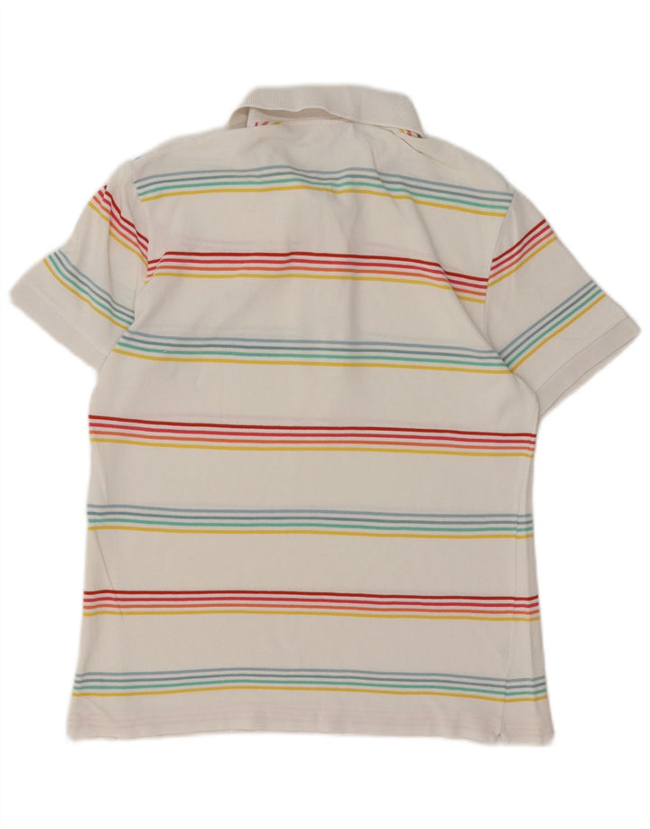 Polo da uomo LACOSTE taglia 4 cotone a righe bianche medie