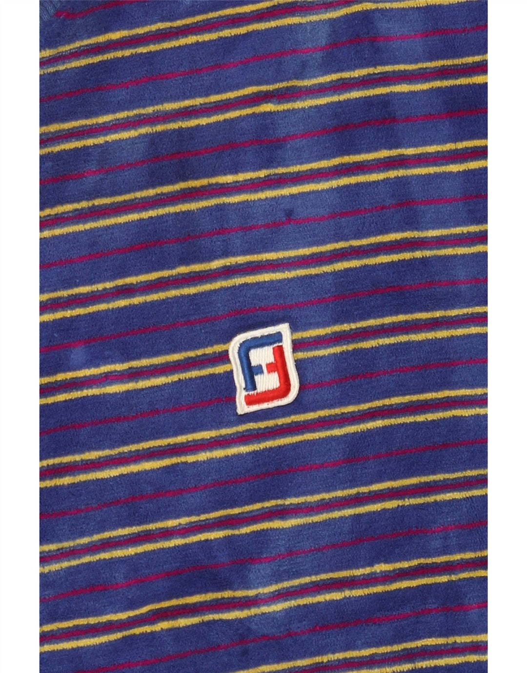 Felpa vintage da uomo in velluto, maglione piccolo a righe blu