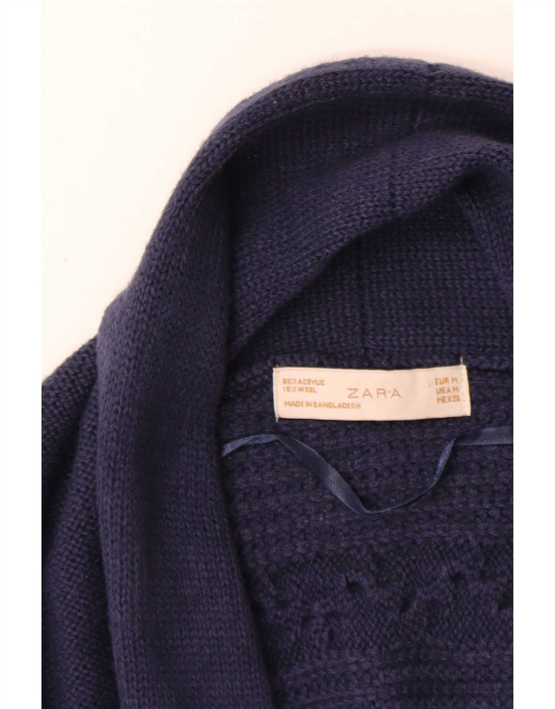 Maglione cardigan oversize da donna Zara UK 12 Acrilico blu navy medio