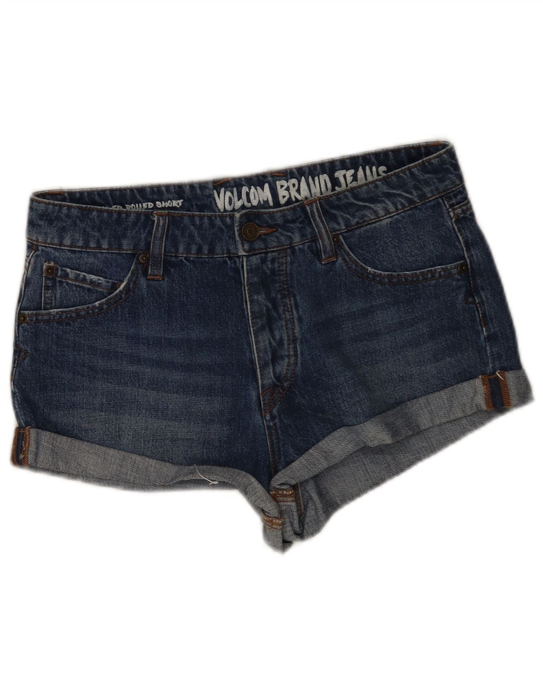 Pantaloncini di jeans da donna Volcom W28 cotone blu medio