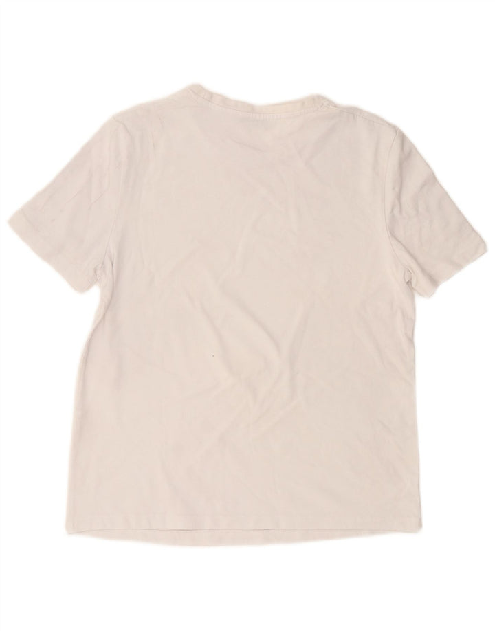 T-shirt Zara da donna Top UK 14 cotone bianco medio
