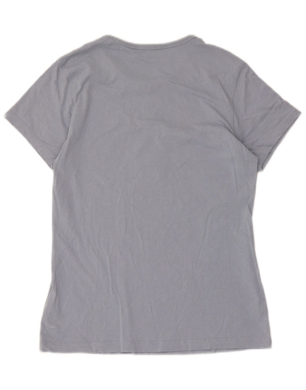 Calvin Klein Jeans T-shirt grafica da donna Top UK 14 Large Grigio Cotone