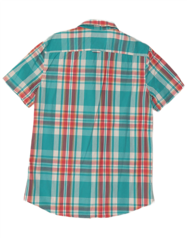 Crew Clothing Camicia a maniche corte da uomo in cotone a quadri blu grandi