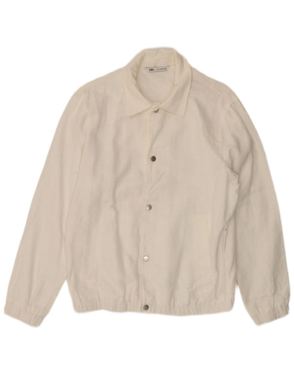 Giubbotto bomber da uomo ZARA UK 38 medio bianco