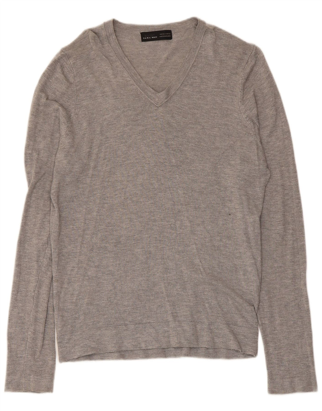 Maglione Zara da uomo con scollo a V piccolo grigio