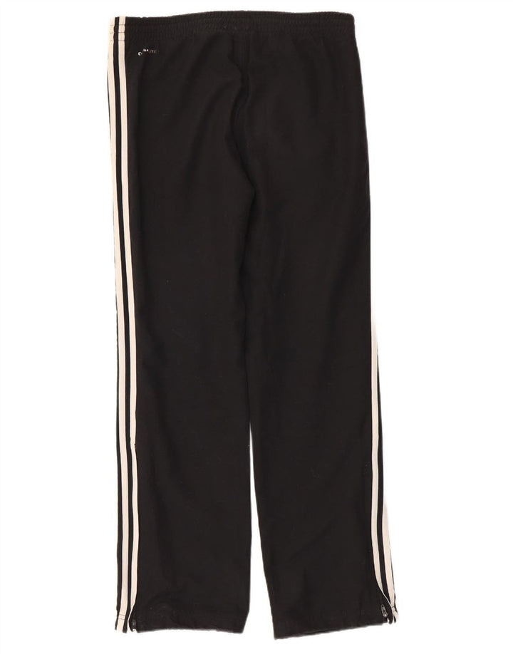 ADIDAS Boys Climalite Tracksuit Trousers 13-14 Years Black Polyester