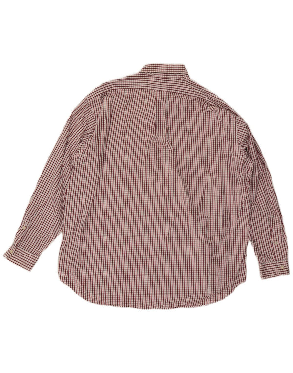 POLO RALPH LAUREN Camicia Blaire ampia da uomo XL in cotone a quadri rossi