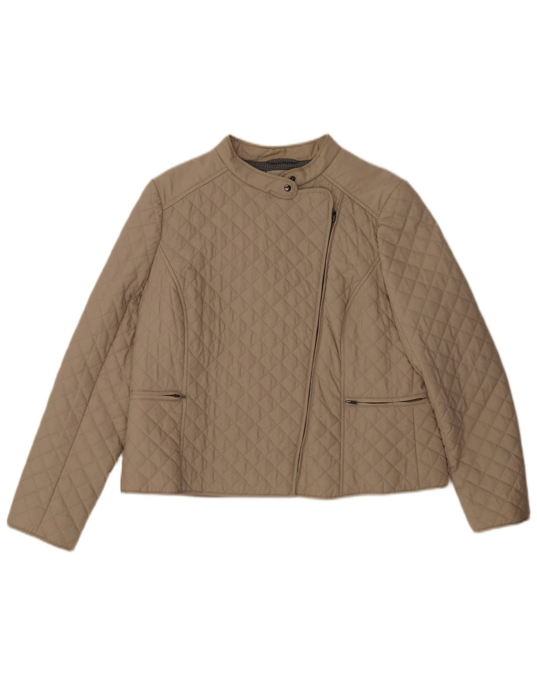 Giacca trapuntata corta da donna Hobbs UK 16 grande cotone beige