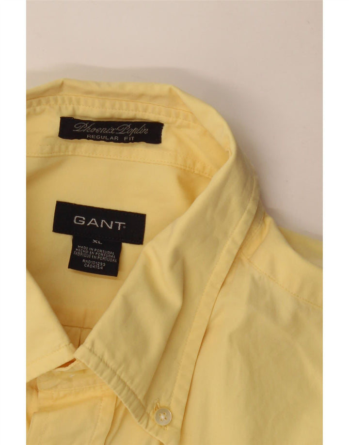 GANT Camicia da uomo a maniche corte vestibilità regolare XL in cotone giallo