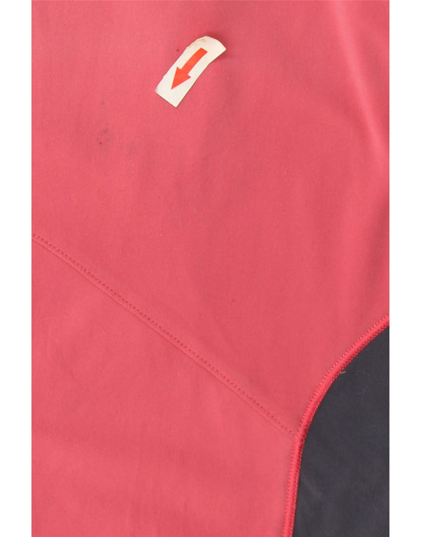 Felpa con cappuccio da donna Adidas UK 12 nylon color block rosa medio
