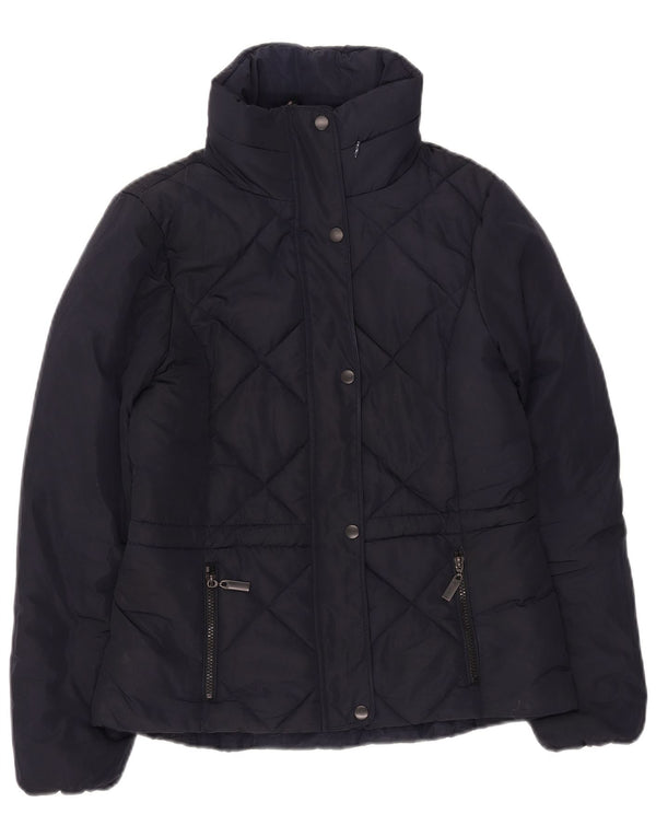 Giacca imbottita trapuntata da donna Marks & Spencer UK 10 piccola blu navy