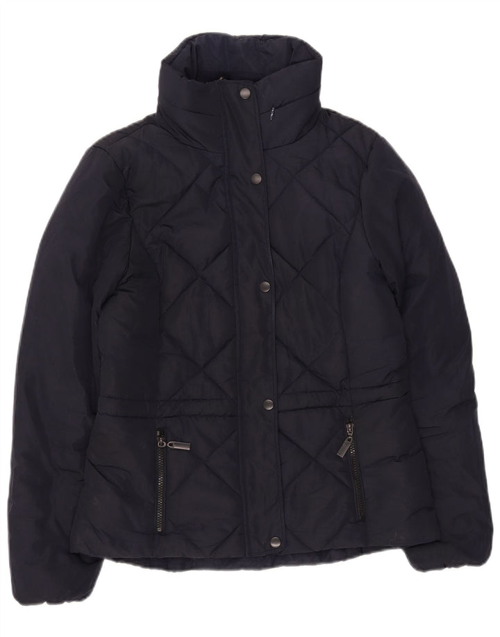Giacca imbottita trapuntata da donna Marks & Spencer UK 10 piccola blu navy