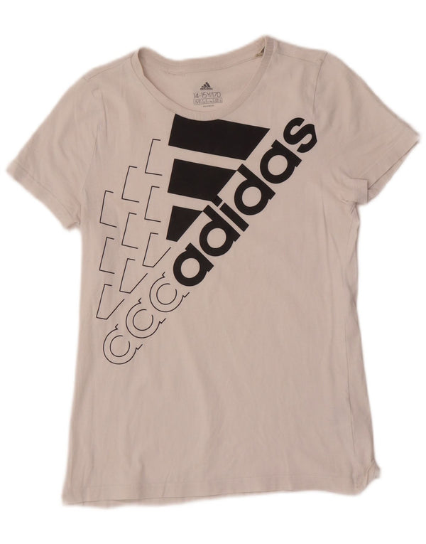 T-shirt grafica Adidas da bambino 14-15 anni in cotone bianco
