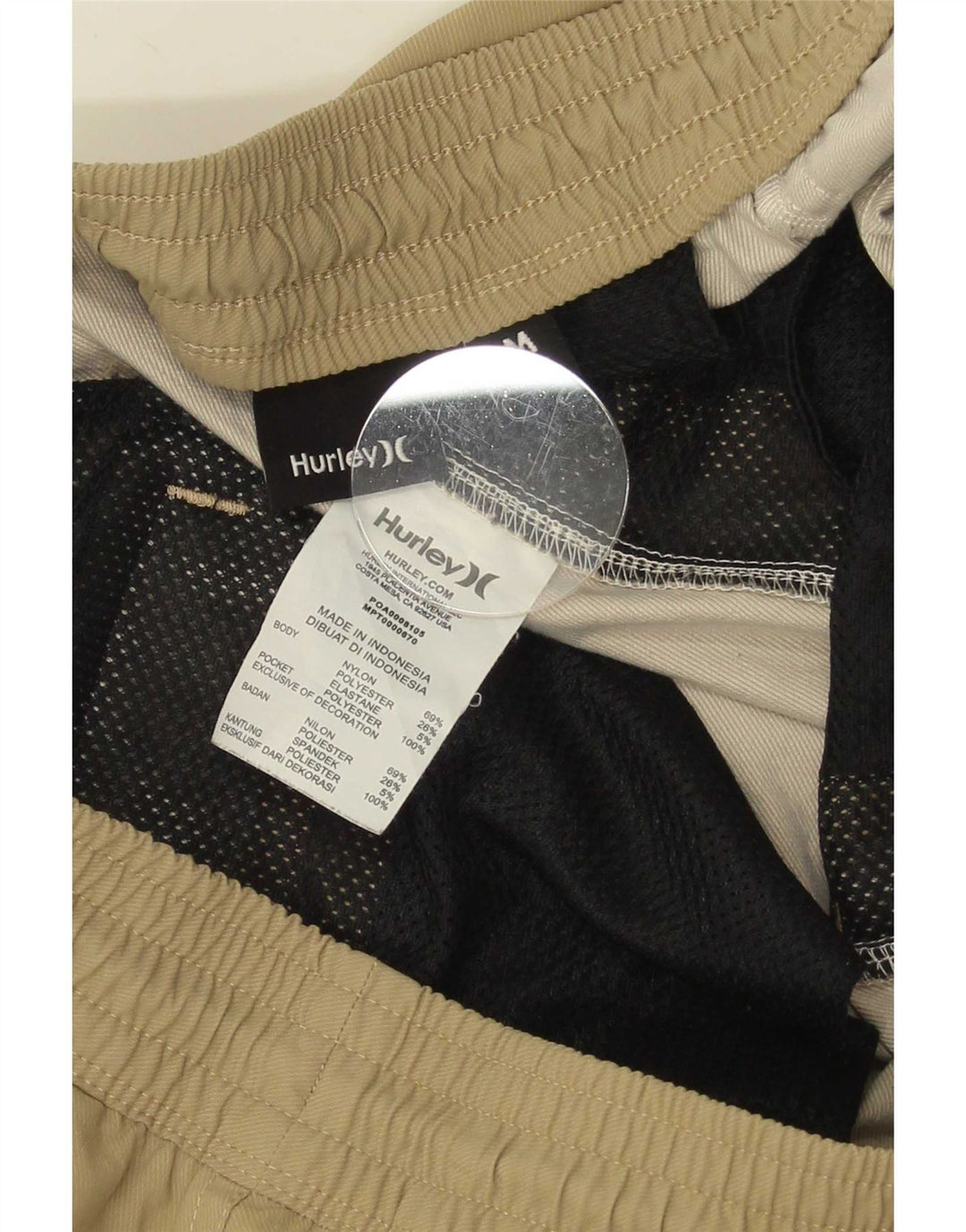 Pantaloni impermeabili da jogging Hurley Dri Fit da uomo in nylon beige medio