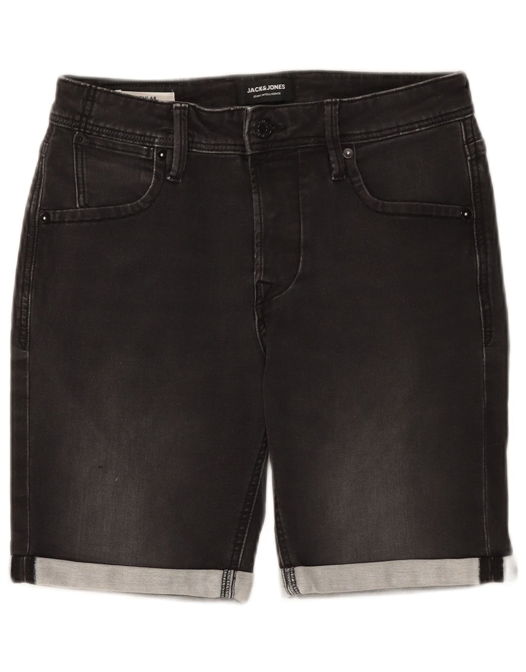 Pantaloncini di jeans regolari da uomo Jack & Jones XS W28 Cotone grigio