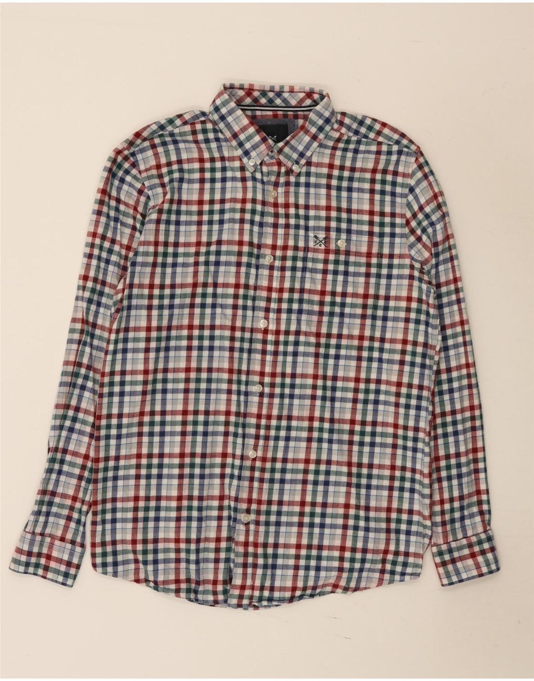 Crew Clothing Camicia da uomo in flanella dalla vestibilità classica, a quadretti multicolore medio
