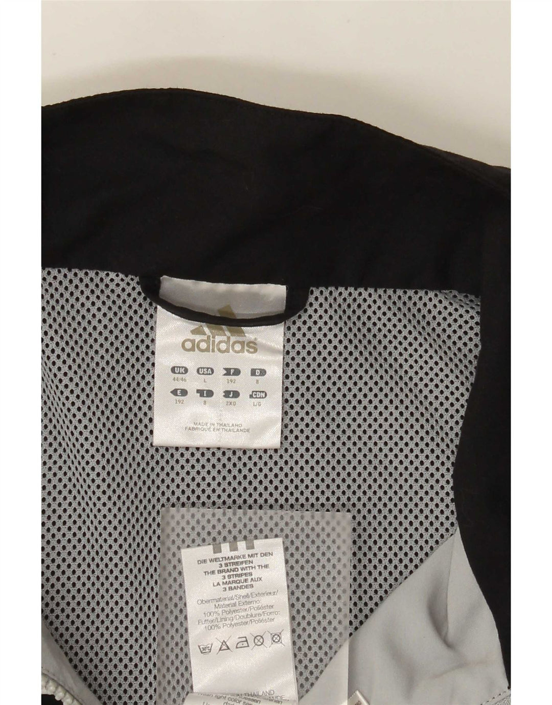 Giacca antipioggia da uomo Adidas UK 44/46 Large Poliestere color block bianco