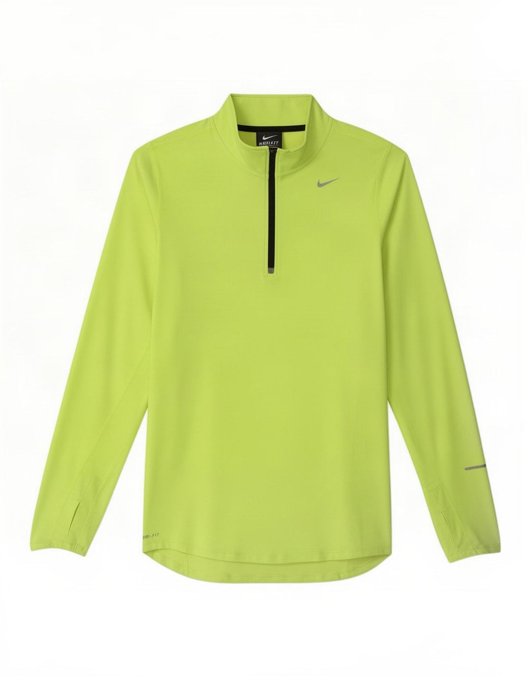 Maglia Nike da uomo Dri Fit con zip e collo a maniche lunghe, piccola, in poliestere giallo