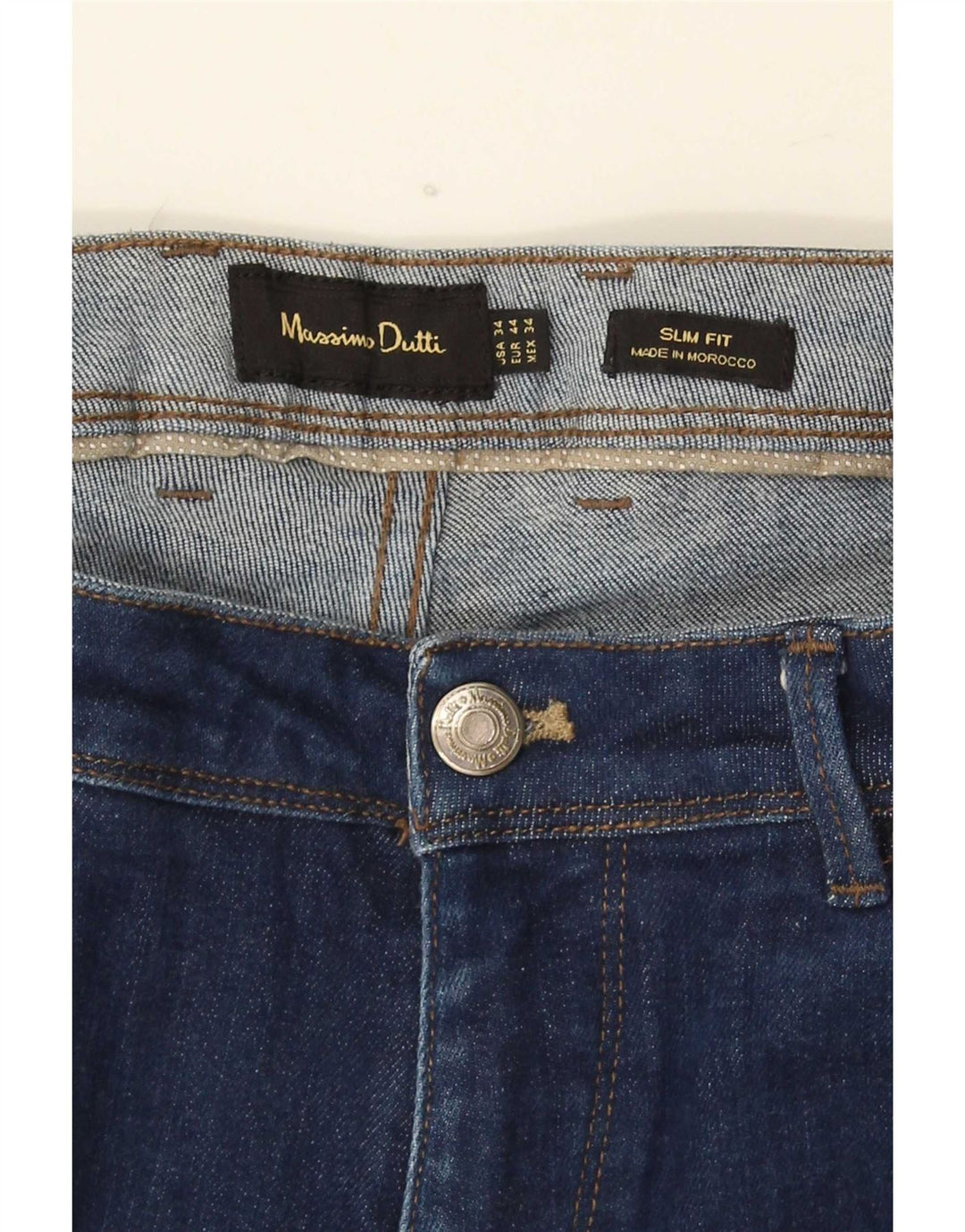 Jeans slim da uomo Massimo Dutti EU 44 Large W34 L30 Blu
