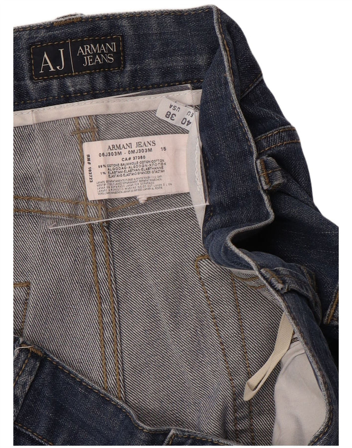 Jeans dritti da uomo ARMANI W38 L30 cotone blu