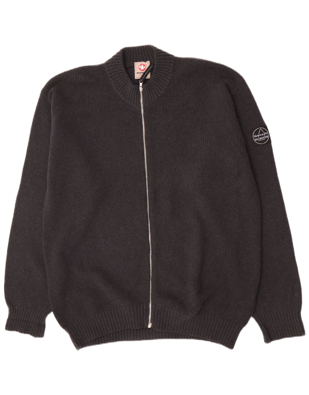 Maglione cardigan da uomo Murphy & Nye XL in lana grigia