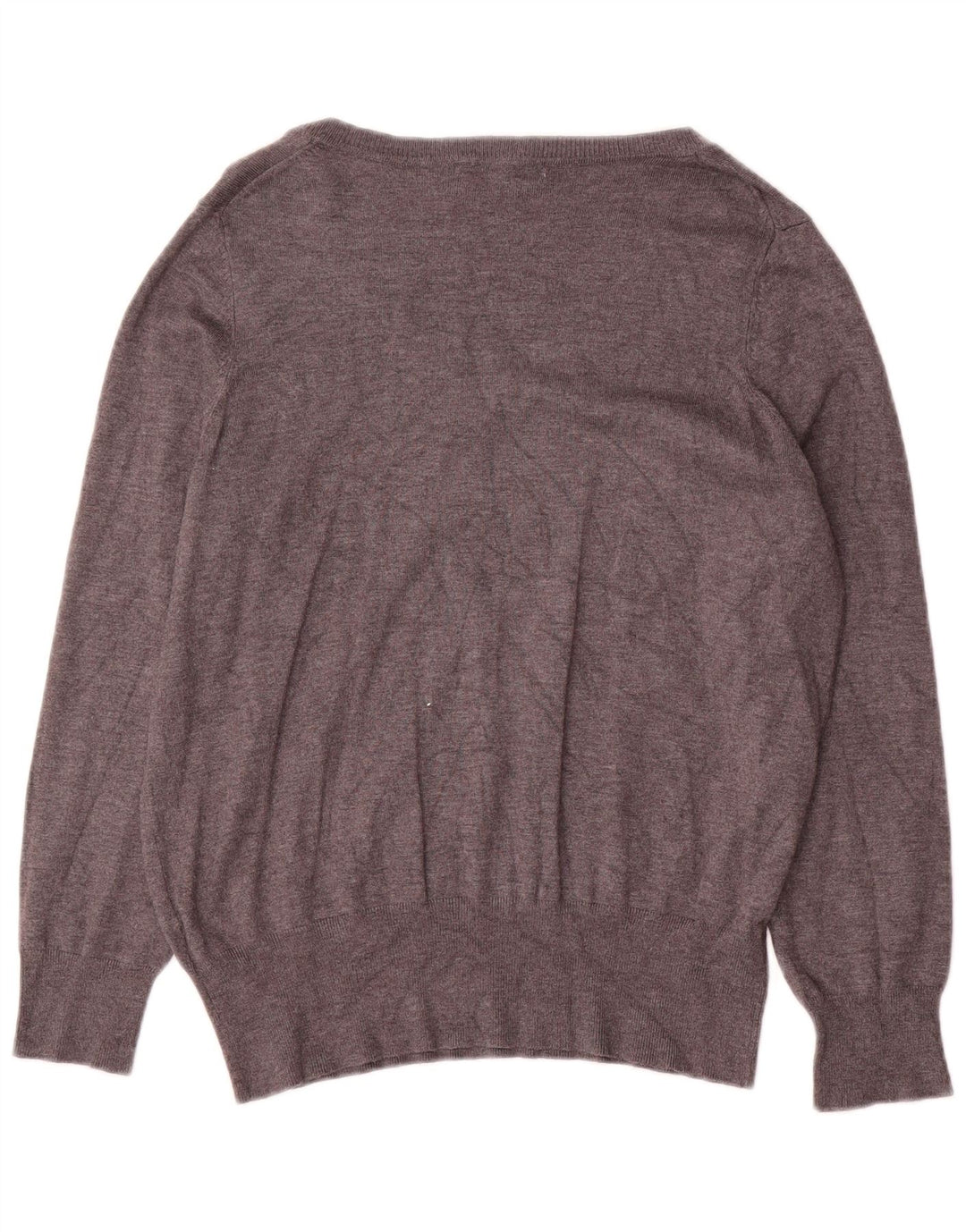 Maglione da donna Marks & Spencer con scollo a V UK 18 XL Viscosa grigia