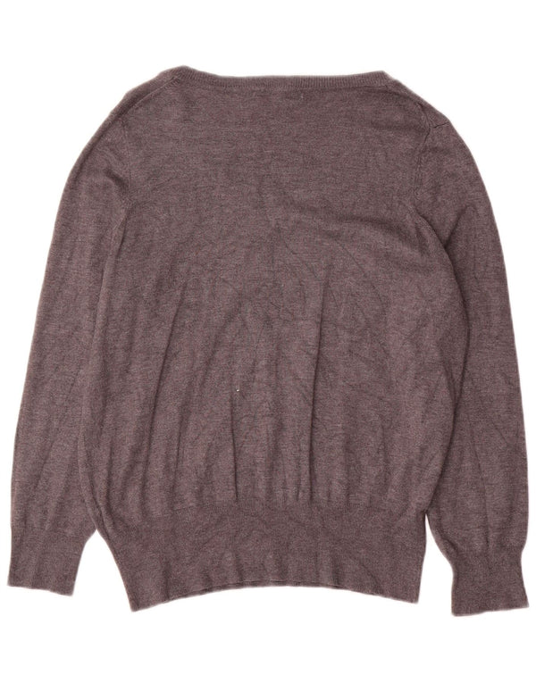 Maglione da donna Marks & Spencer con scollo a V UK 18 XL Viscosa grigia