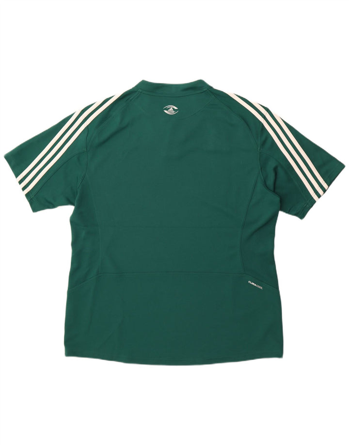 T-shirt Adidas Climacool da uomo Top 2XL poliestere a righe verdi