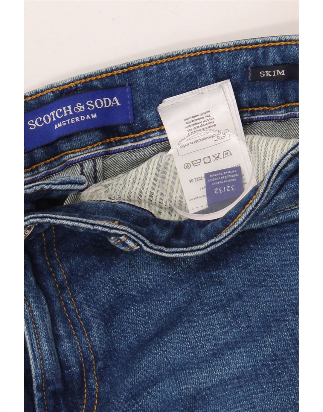 SCOTCH & SODA Jeans skinny Amsterdam da uomo W32 L32 cotone blu