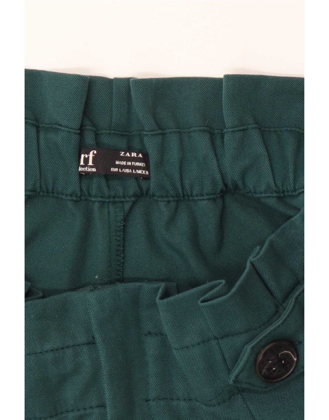 Pantaloncini casual a vita alta da donna Zara grandi W32 poliestere verde